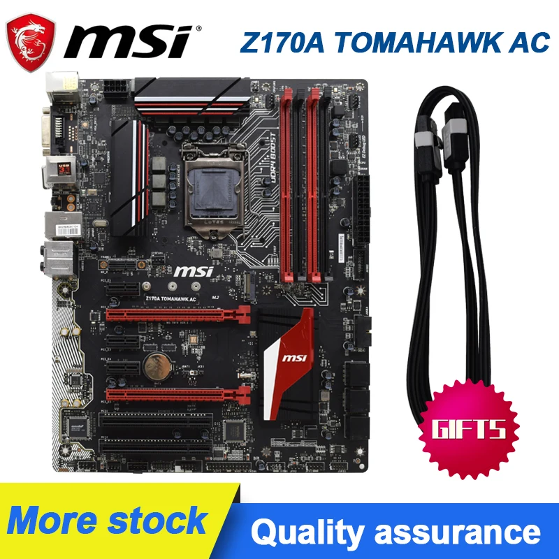 Материнская плата DDR4 M.2 ATX для MSI Z170A TOMAHAWK AC 1151 pin Z170 оригинальная б/у материнская