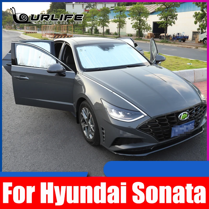 Reflective Car Windshield Window Sun Shade Visor Shield Cover Suction Sunshield Curtain For Hyundai Sonata DN8 10th 2020 2021