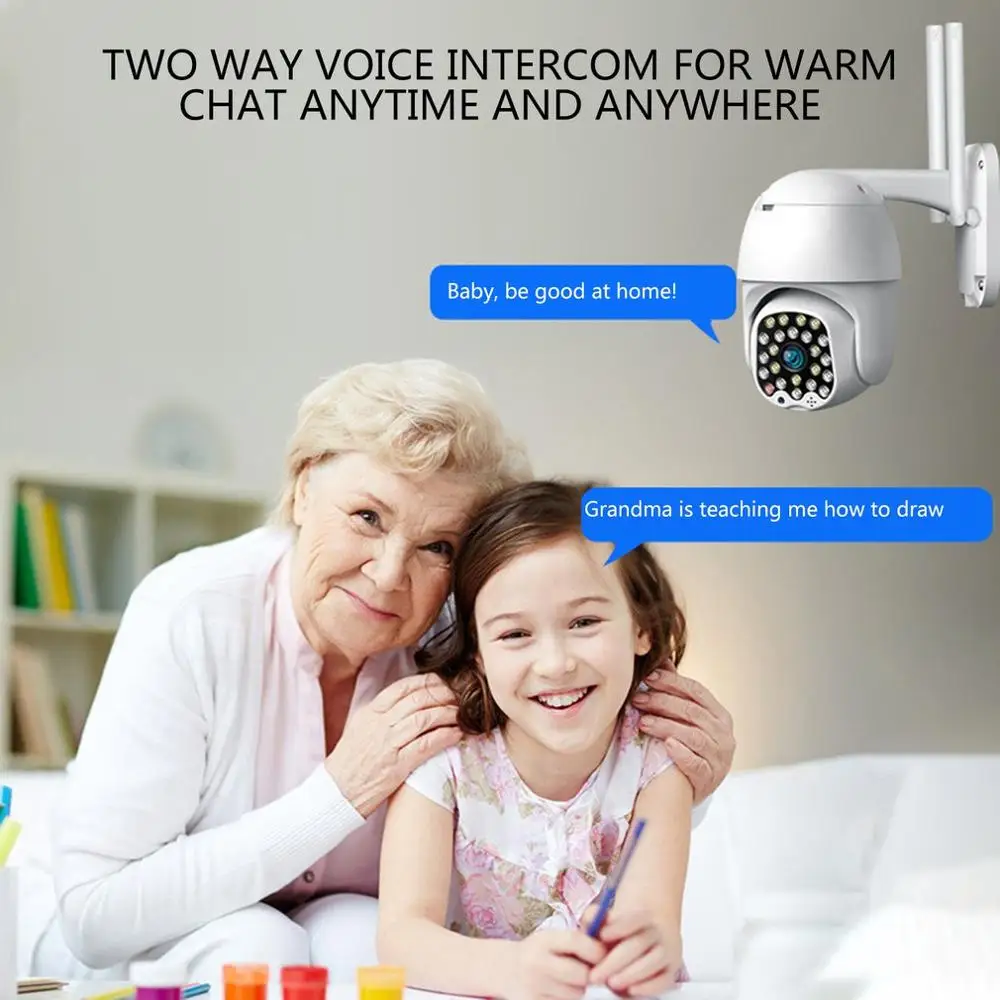 1080P две антенны PTZ IP камера Wifi 2MP Облачное хранилище 23 шт. светодиодный светильник сирены сигнализация P2P аудио домашняя камера безопасности