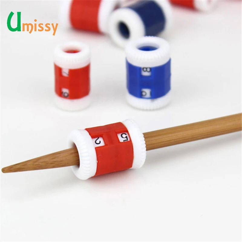 

2pcs Plastic Knitting Needles Counter Weaving Tools Plastic Knitting Tools Needle Knitting Number Marker Tool Large Small