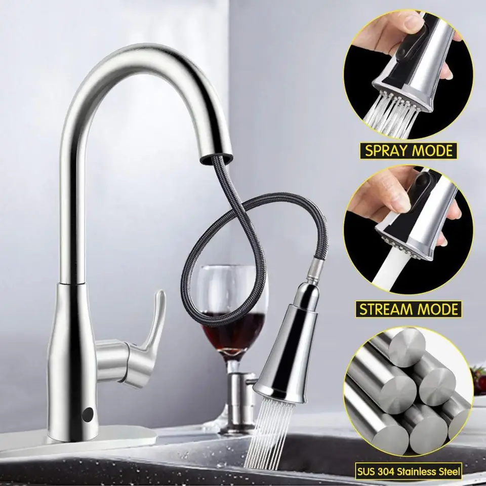 Atalawa Touchless Motion Sensor Kitchen Sink Faucet With Pull Down