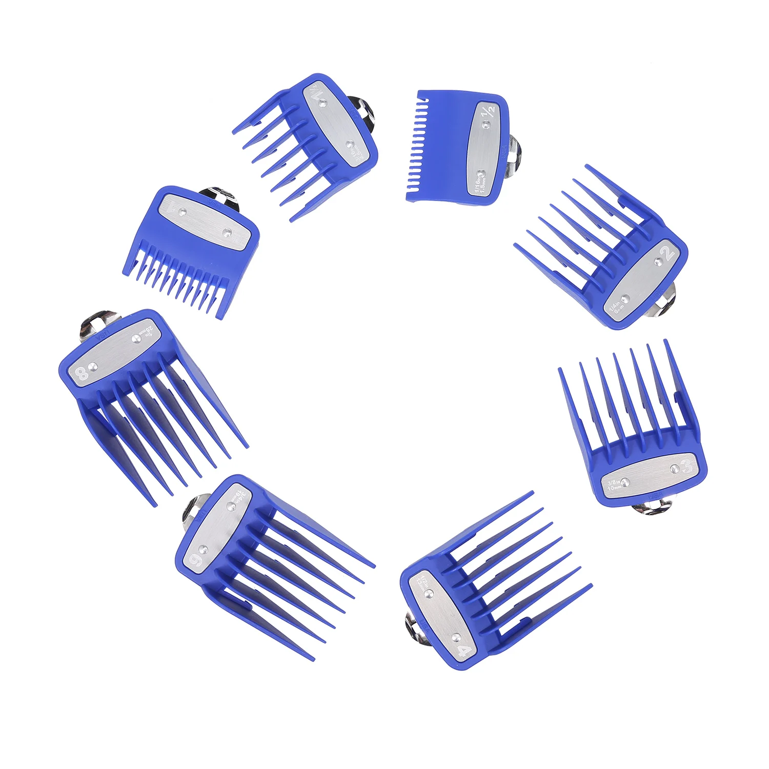 8 Pcs Professional Hair Stylist Hair Clipper Limit Comb Round Comb Teeth Hairdresser Push-cut Limit Comb Hair Clipper Limit Comb