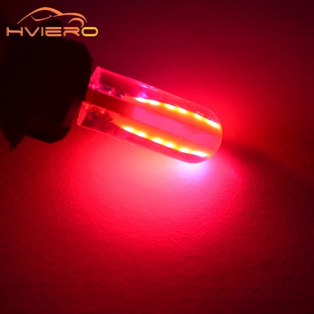 Hviero T10 194 2825 WY5W W5W COB LED Silica gel Waterproof Wedge Light Car marker light reading dome Lamp Auto parking bulbs 12V