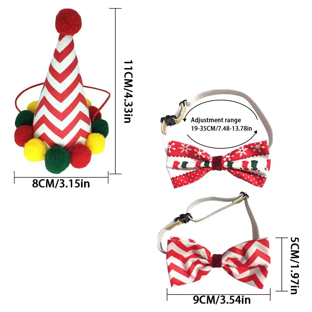 Рождественский костюм для домашних животных, Рождественская шапка для собак, галстуки-бабочки, собаки, кошки, день рождения, праздник, костюм, украшения для волос