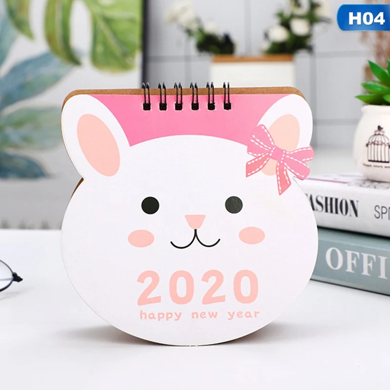 Ручной рисунок свежий мультфильм животное мультфильм настольная бумага календарь двойной ежедневный планировщик стол планировщик годовой Органайзер дня