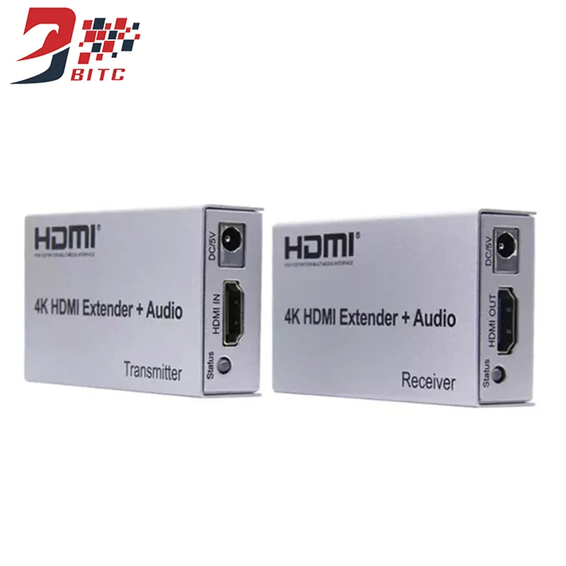 SZBITC 4K HDMI удлинитель 100 м R/L аудио выход HDMI передатчик приемник по Cat 5e/6 RJ45 один кабель Ethernet конвертер