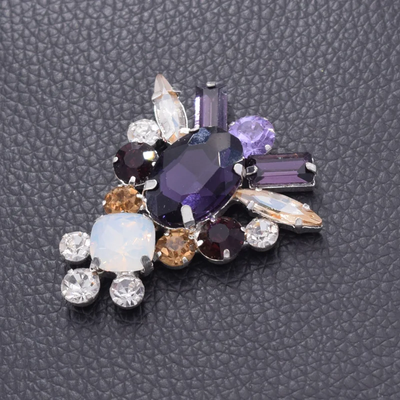 violet rhinestone appliques glue on (5)