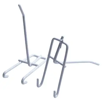 

10 Pcs 3.9inch Long White Metal Store Grid Wall Bracket Display Hooks
