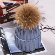 Новые Натуральные шапки с меховым помпоном NUZADA, вязаная шапка, модные женские шапки Skullies Beanies, меховая шапка, зимняя шапка, теплые шапки для бант для девочки
