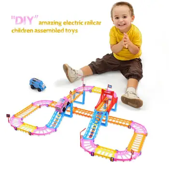 

2019 Creative Rail Track Car Blue Hand-Brain Coordination Electric Rail Car for Xmas Gifts Drop Shipping