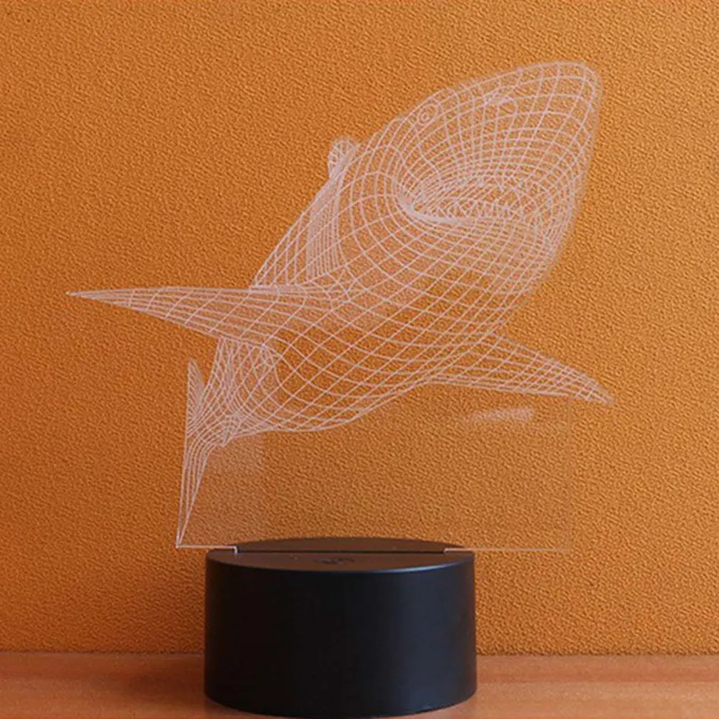 

7 Color 3D Night Light Shark Night Light Eye Care LED Light Bedside Night Lamp Home Decoration Birthday Gift