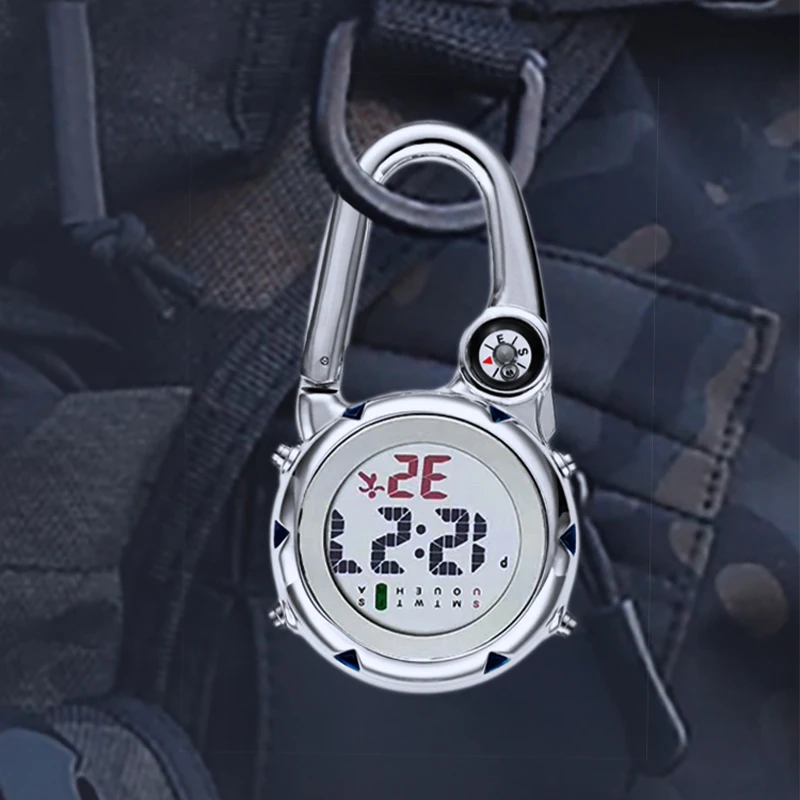 Digital Carabiner Clip Watches Sport Hook Clock Hospital Gift Electronic Luminous Multi-function FOB Nurse Watch Outdoor Fashion