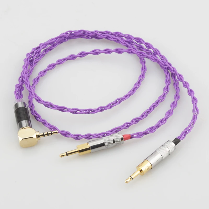 HiFi Compatible 2 5mm Balanced right angled Plug for HD700 Headphone Upgrade Cable OCC Wire Replacement Audio Upgrade Cable