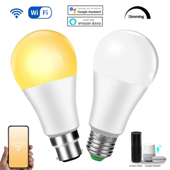 

15W Smart Bulb B22 E27 Wifi LED Light Bulb 85-265V Smart Home APP Wifi Remote Control Wake up Table Lamp Alexa Google Assistant