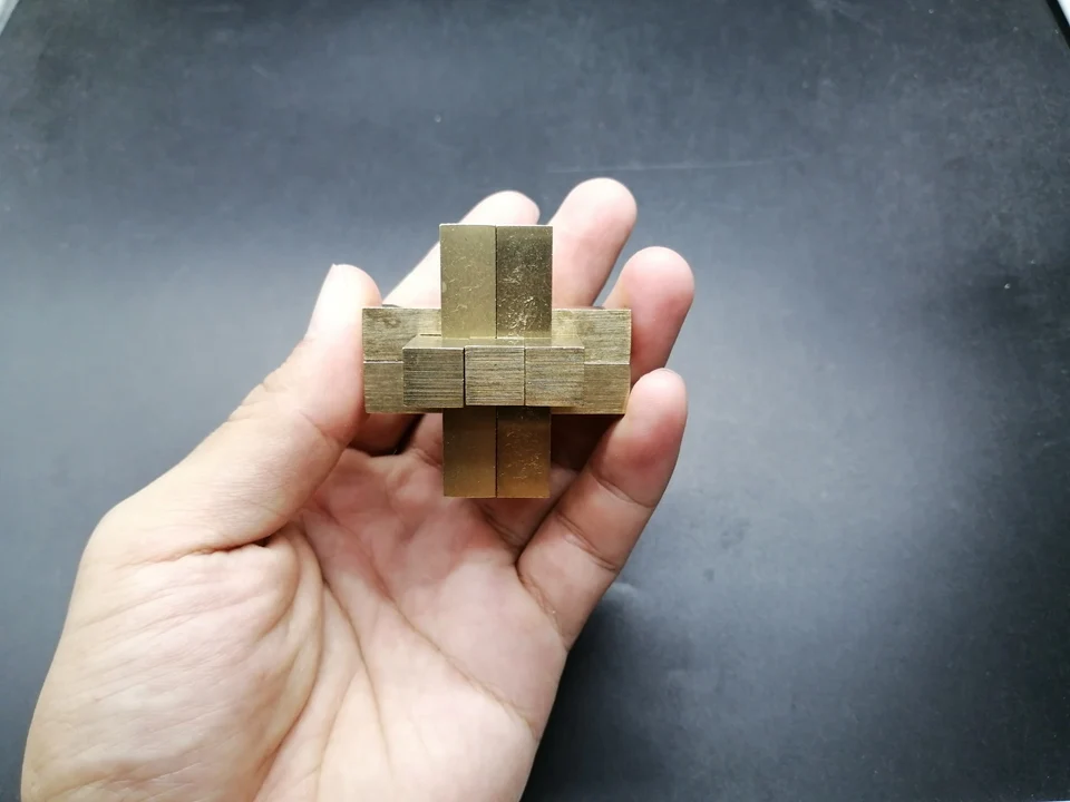9 столпов перекрестная структура 3D игра-головоломка игрушка Китайский Конг Мин замок коллекционирование, хобби медная металлическая модель