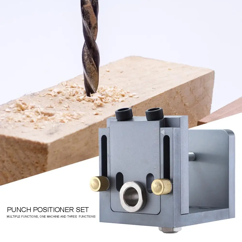 

9mm Aluminium Alloy Hole Drill Punch Positioner Locator Fast Positioning Drilling Wood Working DIY Tool Woodworking Accessories