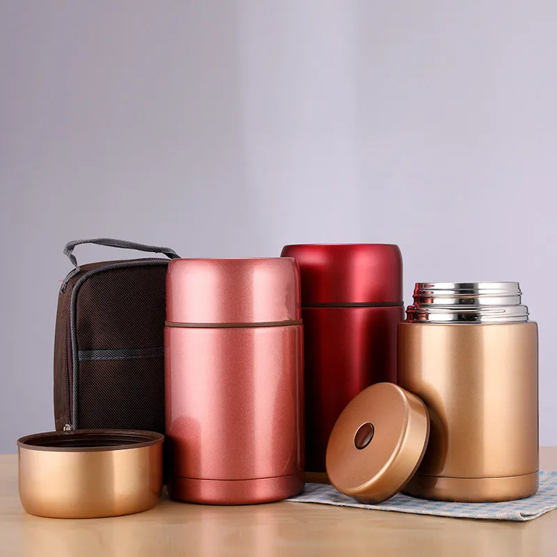 

800&1000ml 316 Stew Pot Stew Beaker Stainless Steel Vacuum Flask Insulation Pot Smoldering Insulation Lunch Box Porridge Barrel