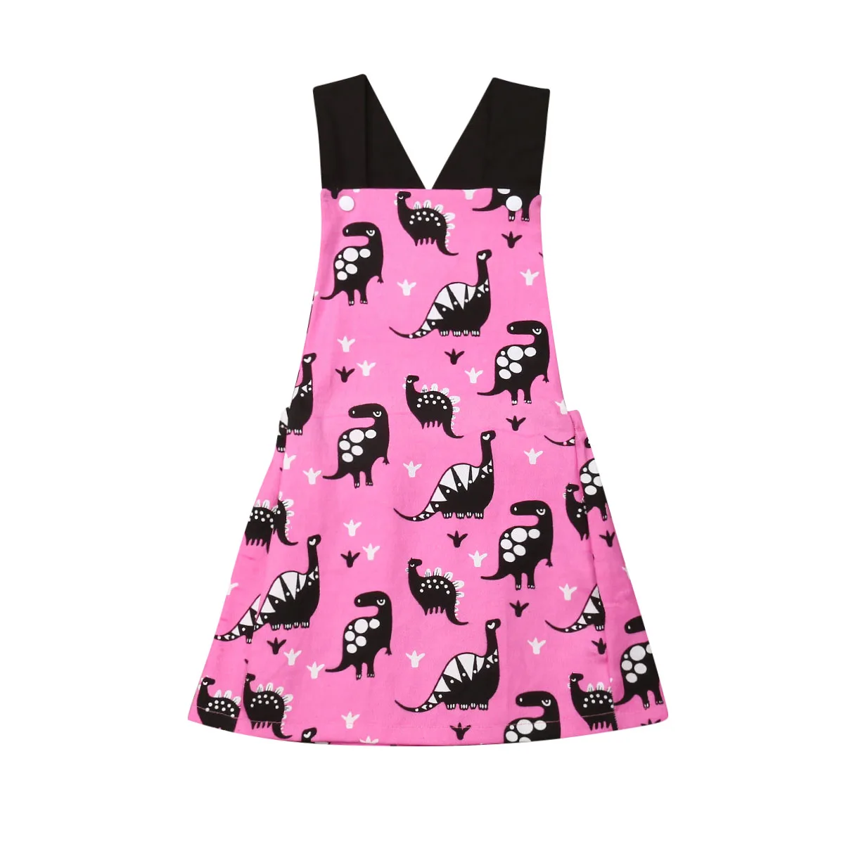 

New Cute Toddler Kid Baby Girls Clothes Dinosaur Strap Dress One Piece Outfits
