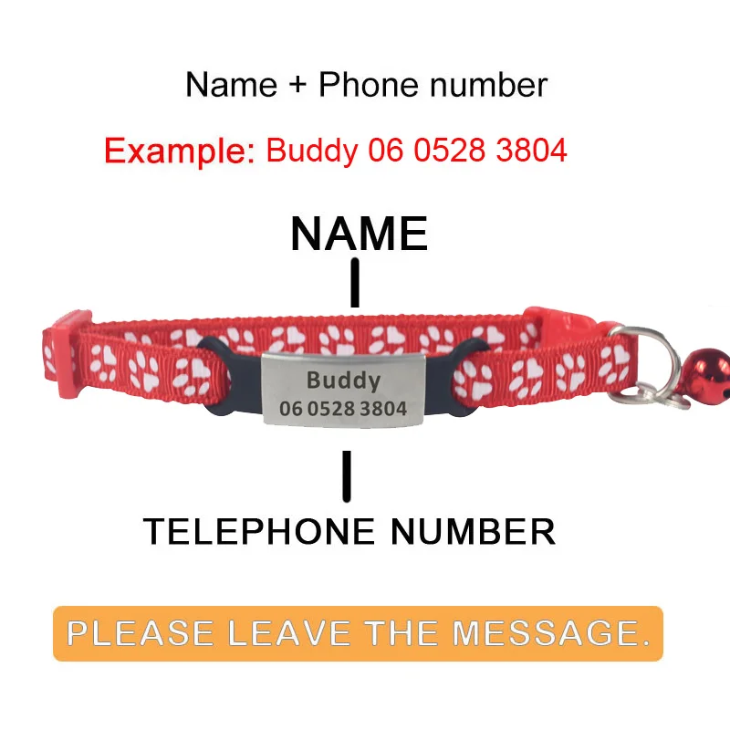 Laisse De Dressage Pour Chien - Collier Personnalisé En Cuir Synthétique - Étiquettes D'identification Et Numéro De Téléphone Pour Animal De Compagnie