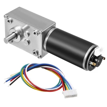 

uxcell DC 24V 28RPM 50Kg.cm Self-Locking Worm Gear Motor With Encoder And Cable, High Torque Speed Reduction Motor