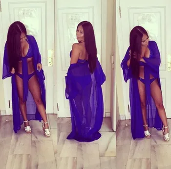 

Women Bikini Cover Up New Solid Sheer Mesh Swimwear Summer Beachwear Covers Up Beach Wear Kaftan Sarong Long Sleeves Dress Hot