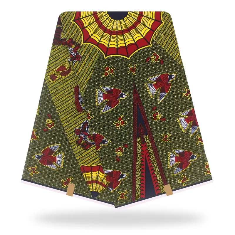Африканская вощеная ткань принтом для платьев Анкара ткань Настоящая Африканская ткань с восковой печатью ткань африканская ткань с принтом - Цвет: YJ751114C22