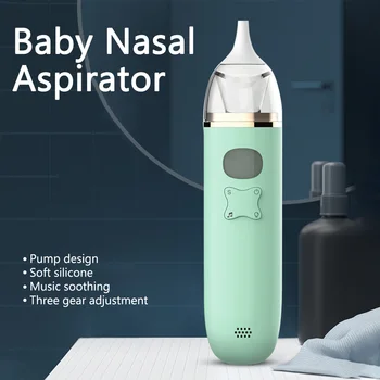 

With Music With 3 Suction Levels Mucus Remover Reusable Baby Nasal Aspirator Portable Automatic Snot Sucker Battery Powered