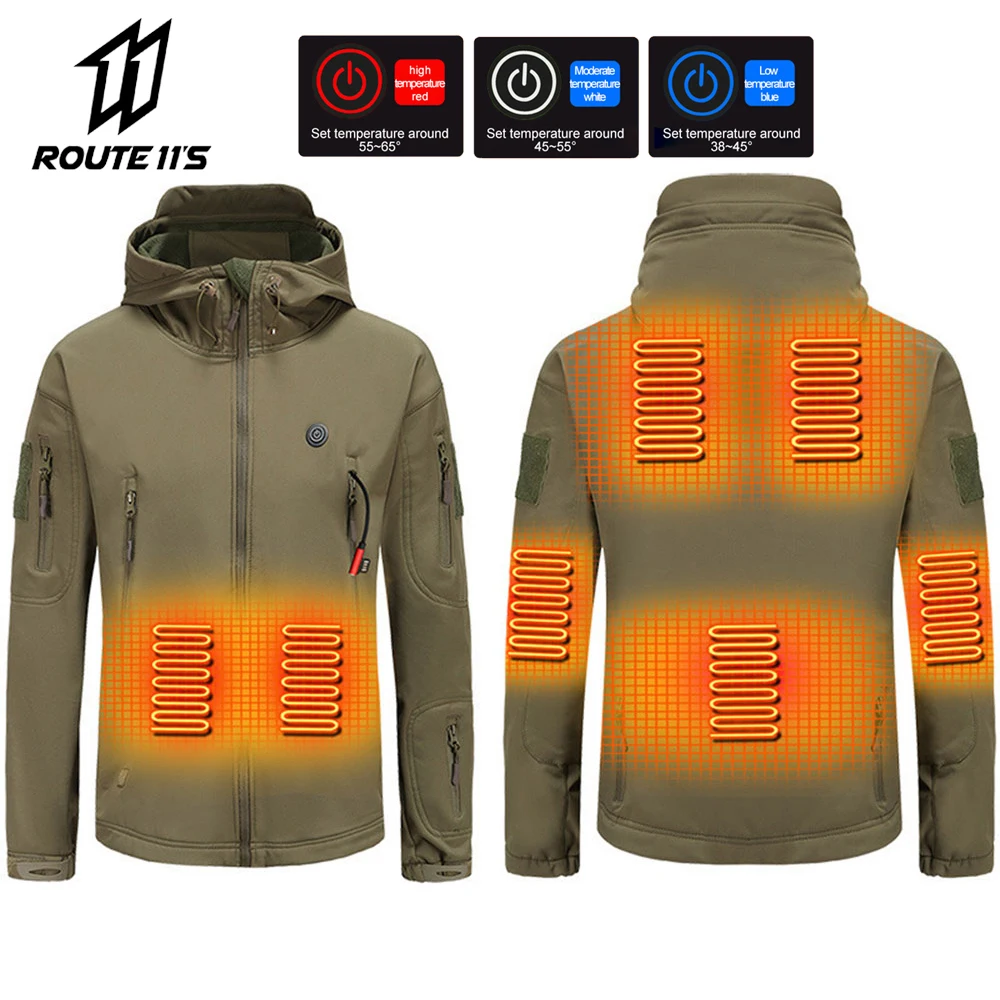 Men And Women Motorcycle Heating Cotton Jacket 7 Zone USB Electric