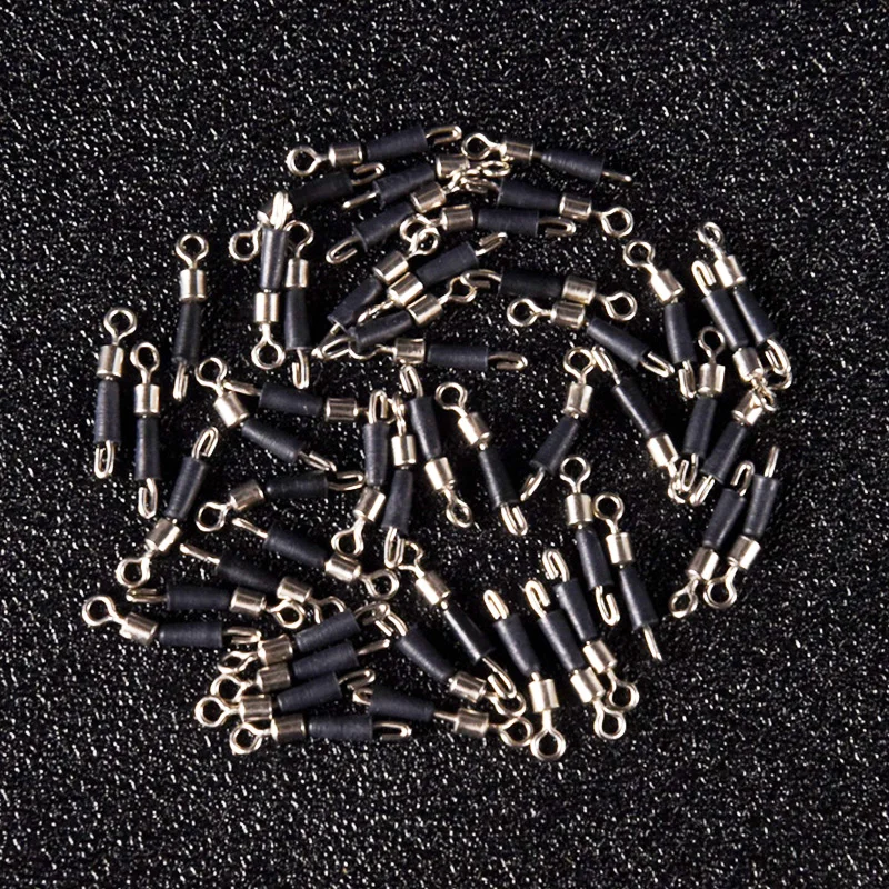 20pcs/Lot Bearing Swivel Fishing Hook Fast Connector Solid Rings Rolling Fishing Line Quick Link Carp Fishing Accessories