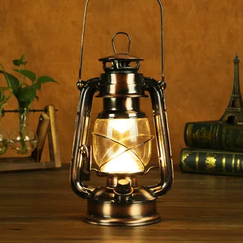 

Retro Vintage Bronze Kerosene Lamp LED Chargeable Light Camping Camping Barn Lantern Activity Decoration Photographic Prop Lamp