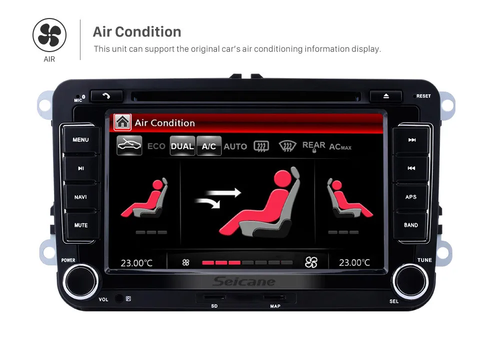 Clearance Seicane 2 din 7" Car DVD Player GPS Navigation For VW Volkswagen Lavida New Beetle 2 Seat  Alhambra Caddy Touran Passat Jetta 10