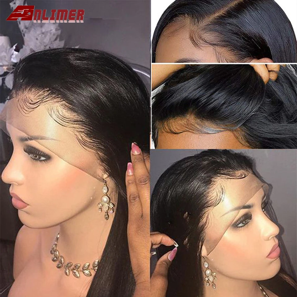 Предварительно выщипанные полностью кружевные человеческие волосы парики для черных женщин бесклеевые полностью кружевные парики бразильские прямые парики натуральные волосы 180% Плотность