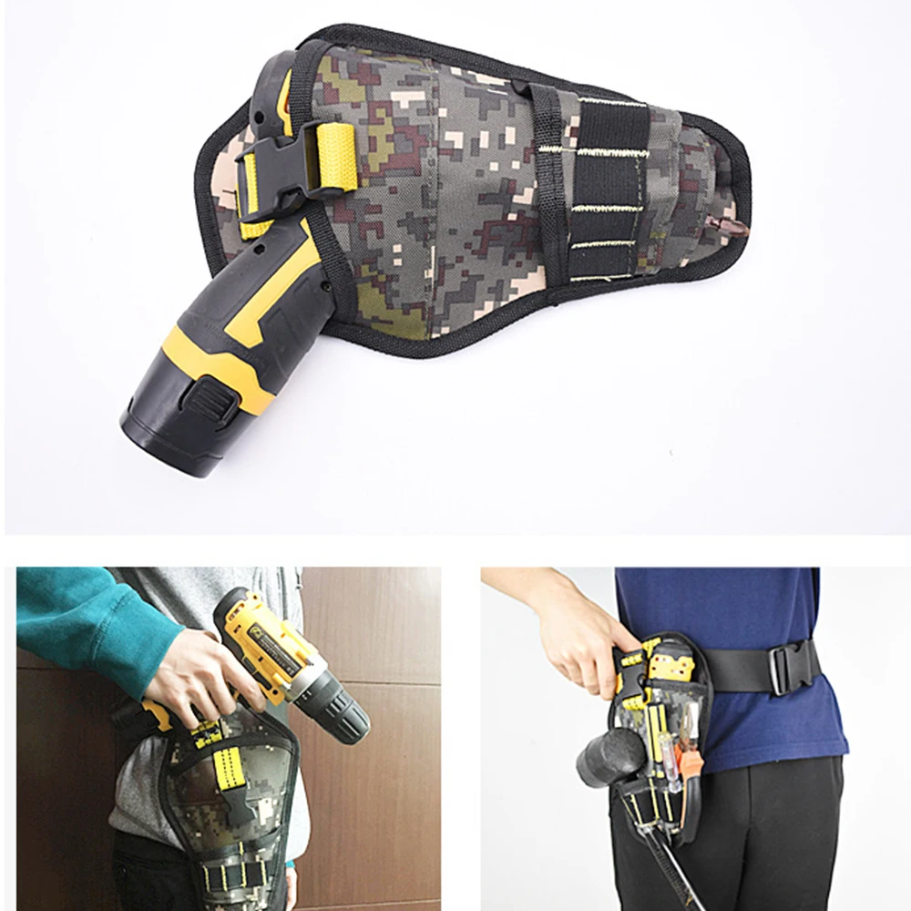 hyper tough tool bag Electric Drill Bits Waist Bag & Belt Electrician Tool Storage Bag Impact Driver Drill Holster Oxford Cloth Waist Bag Organizer metal tool chest