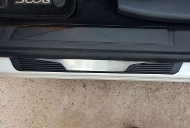 Door Sill Scuff Plate Trim for Peugeot 3008 Gt 3008GT Plates Metal Car Styling Accessories 4 Pcs