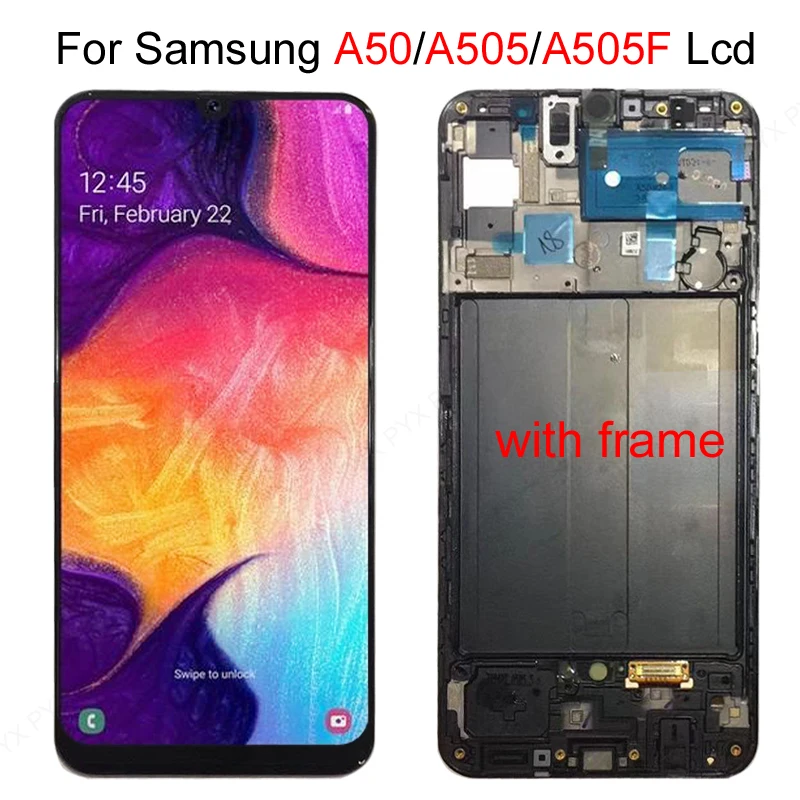 Сенсорный экран AMOLED для Samsung galaxy A50 2019 A505F/DS A505F A505FD A505A дигитайзер в сборе ЖК