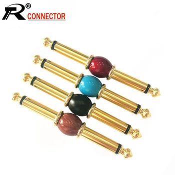 

10pcs/lot 6.35mm Mono to 6.35mm Mono Connector Straight Type Audio Coupler Adapter Guitar Effect Pedals Board Accessories