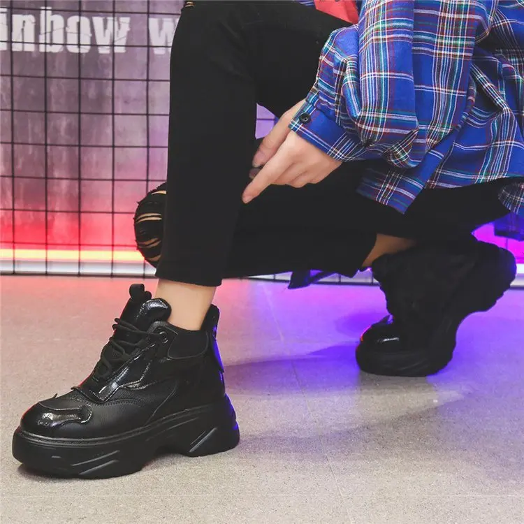 Winter Women High Top Sneakers Fashion Ladies Chunky Shoes Tenis Basket Female Brand Orange Platform Casual Shoes Woman