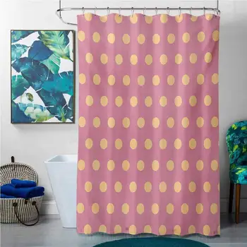 

Easter Shower Curtains for Bathroom Fabric Polka Dots,Geometrical Modern Classic Retro Vintage Romantic Circles Rounds