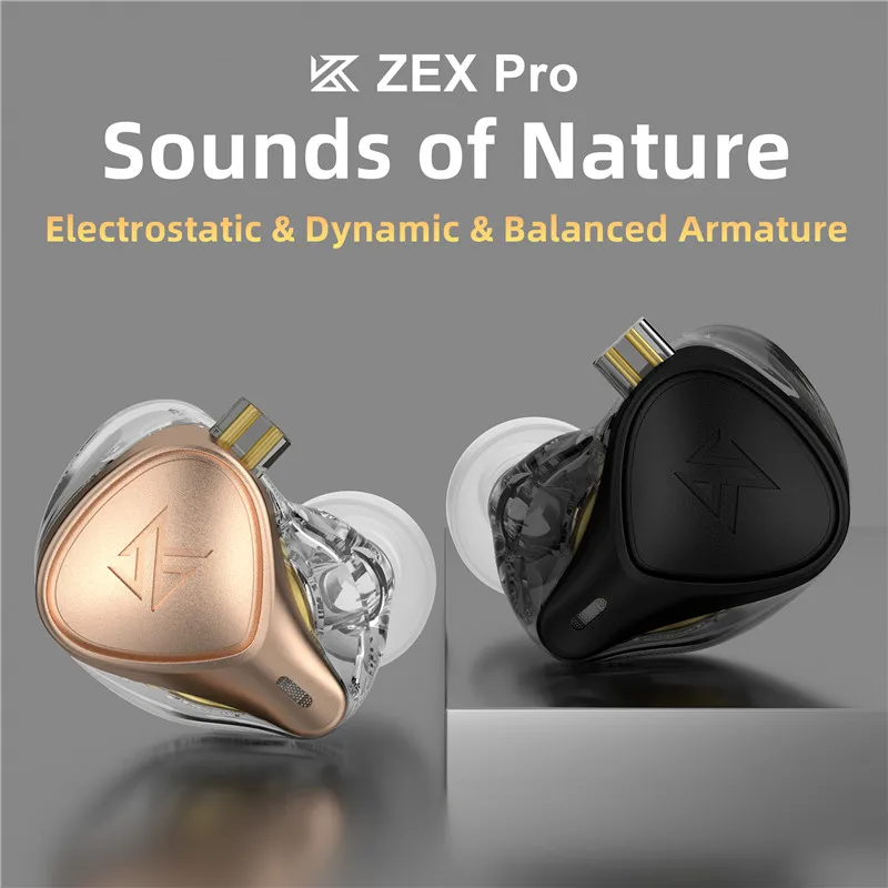 KZ ZEX Pro Wired Earphones Sport Stereo Headphones Noise Cancelling Bass Earbuds Game Headset With Mic For iPhone Android Phone |