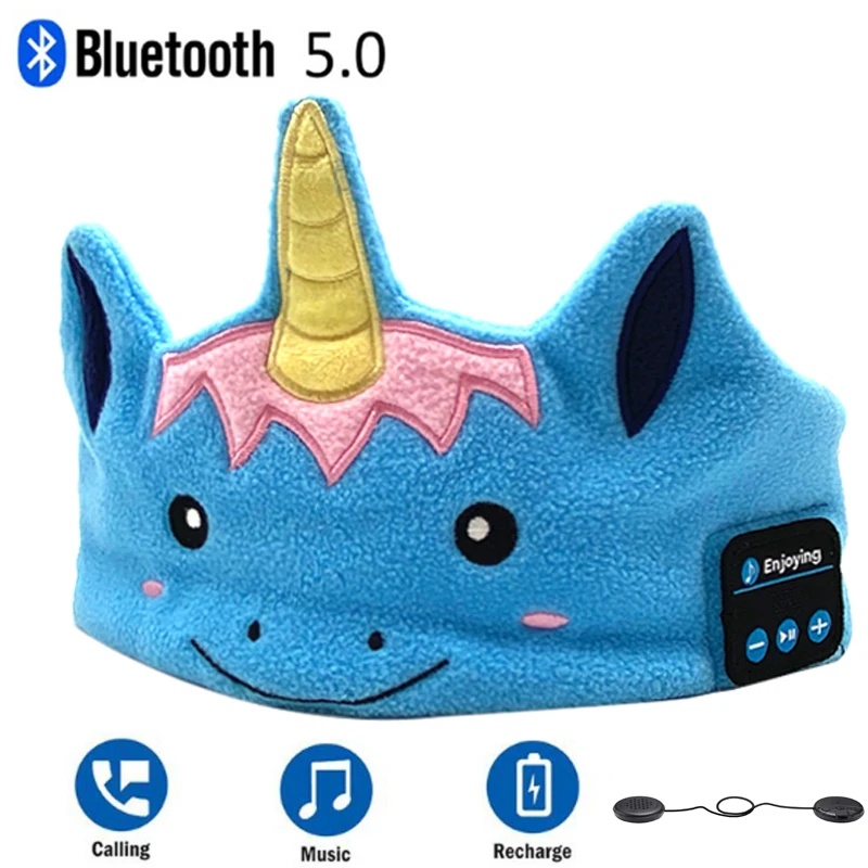 Unicorns Kids Headphone Bluetooth Sleep Mask Wireless Music Player with MIC for Handsfree for Boys Girls Birtday Gifts