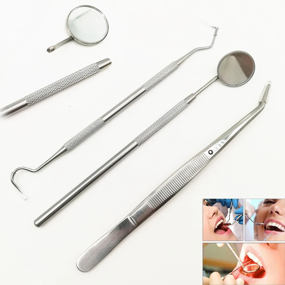 

2 set Dental Mirror Kit Dentistry Lab Mouth Mirror Dentists Pick Tool Teeth Scaler Dentist Tools Dental Materials Kits 3 pcs/set