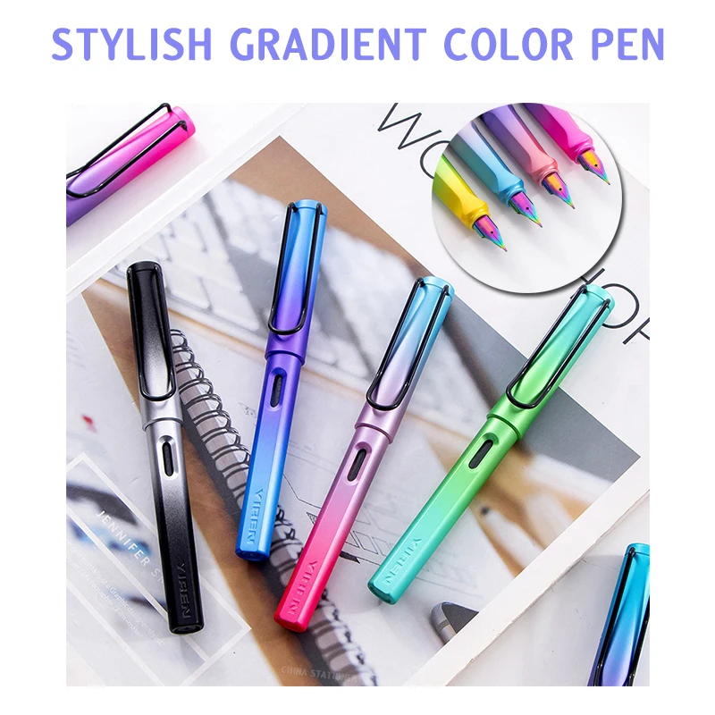

Stylish Gradient Color Pen. EF Nib BLUE Colorful Gradient Student Calligraphy Pen Calligraphy Posture Pen