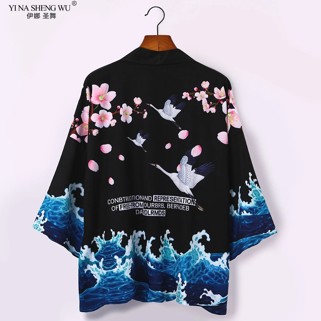 Yukata Haori кимоно с японским драконом кардиган для мужчин и женщин костюм самурая