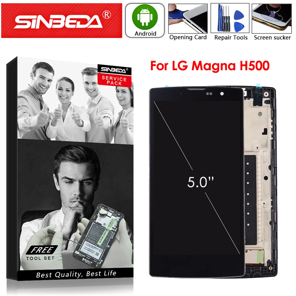 5 0 &quotдля LG Magna G4c H500 H500F H502F H500R H500N Y90 H520G ЖК дисплей сенсорный экран с рамкой
