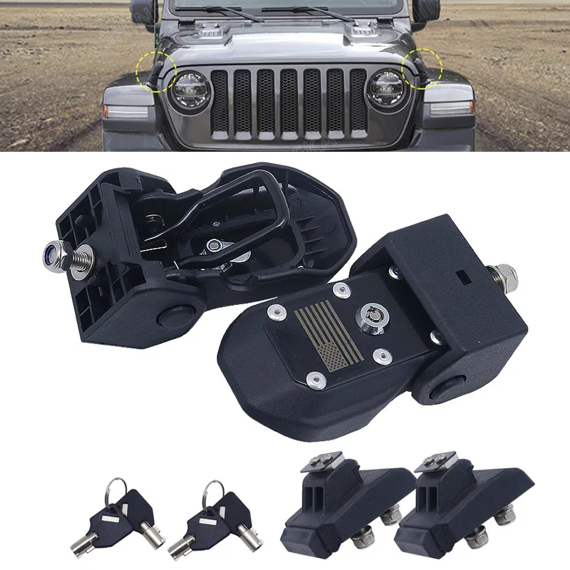 Hood Latches Stainless Steel Hood Catch For Jeep Wrangler Jl 2018-2019  Engine Cover Lock Hood Set With Key - Locks & Hardware - AliExpress