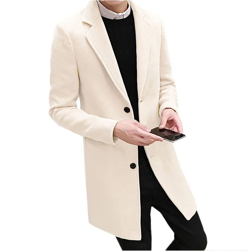 Long cream coat mens Clearance