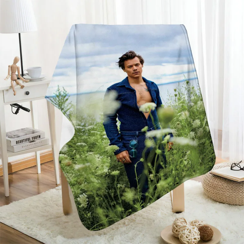 Musife Custom Harry Styles Flannel Blanket Design Your own Blanket Flannel Blankets for Sofa DIY Dropshipping