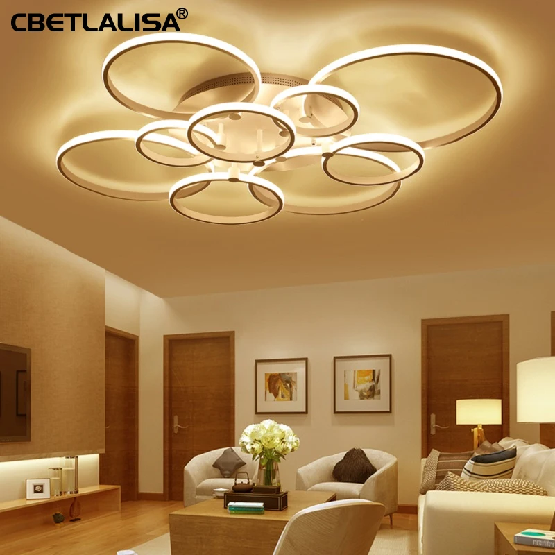 

Super led ceiling chandelier surface mounted downlight for living room bedroom white/brown with remote control