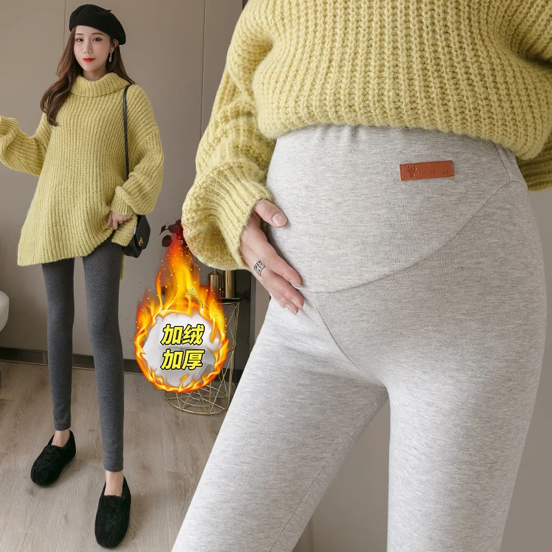 Winter Maternity Leggings Warm Trousers Plus Velvet Clothes Pregnancy Pants  For Pregnant Women Thickened Clothing - AliExpress
