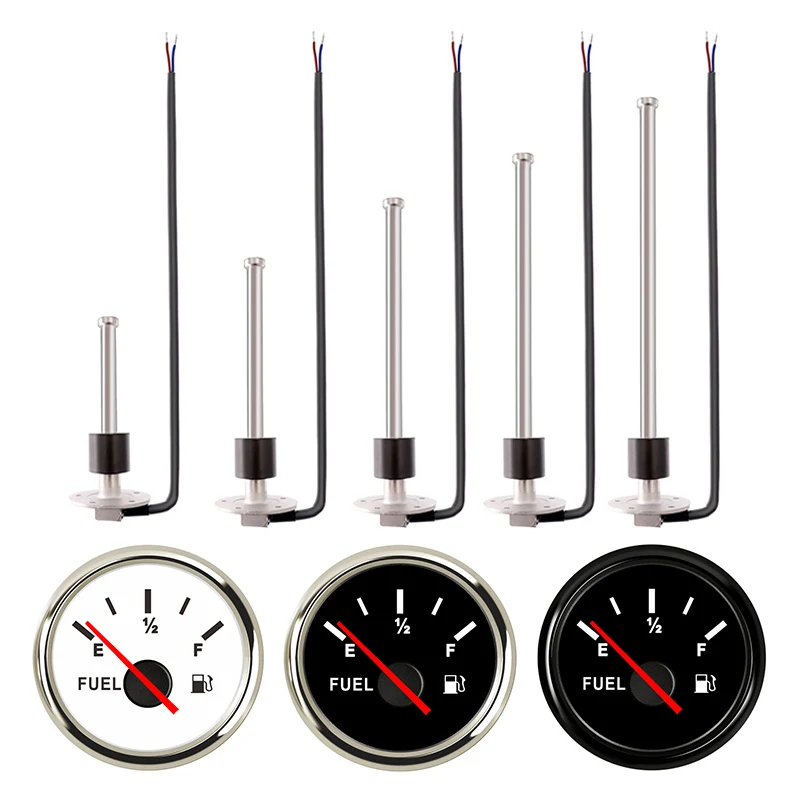 52mm Fuel Level Gauge With Fuel Level Sensor 150mm 175mm 200mm 275mm